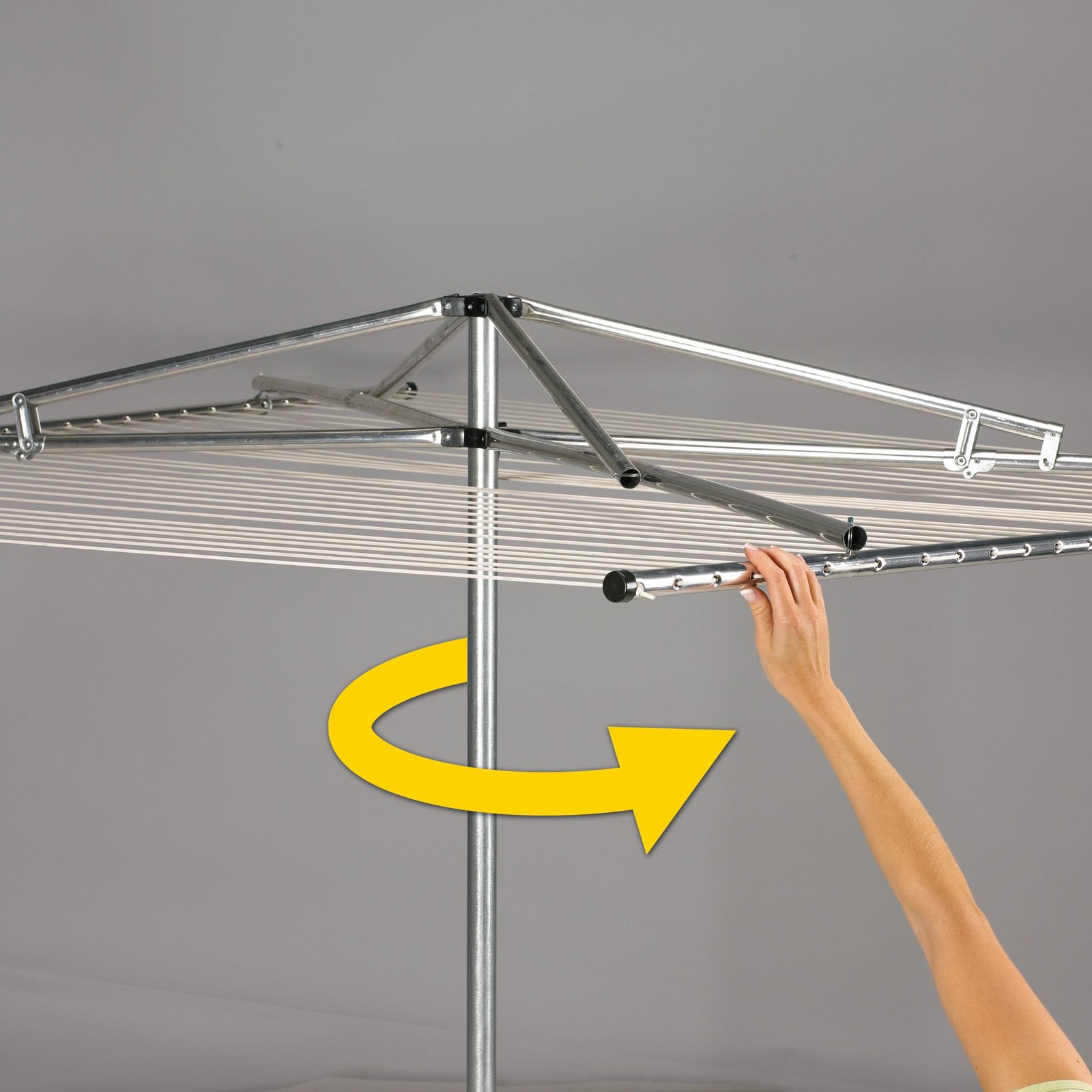 17140-1 Rotary Outdoor Umbrella Drying Rack | Steel | 30-Lines with 182 ft. C...