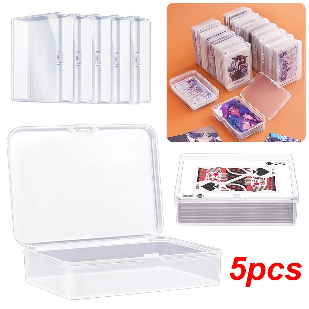 Playing Deck Card Cases Clear Plastic Boxes Trading Card Storage Box Card Holder