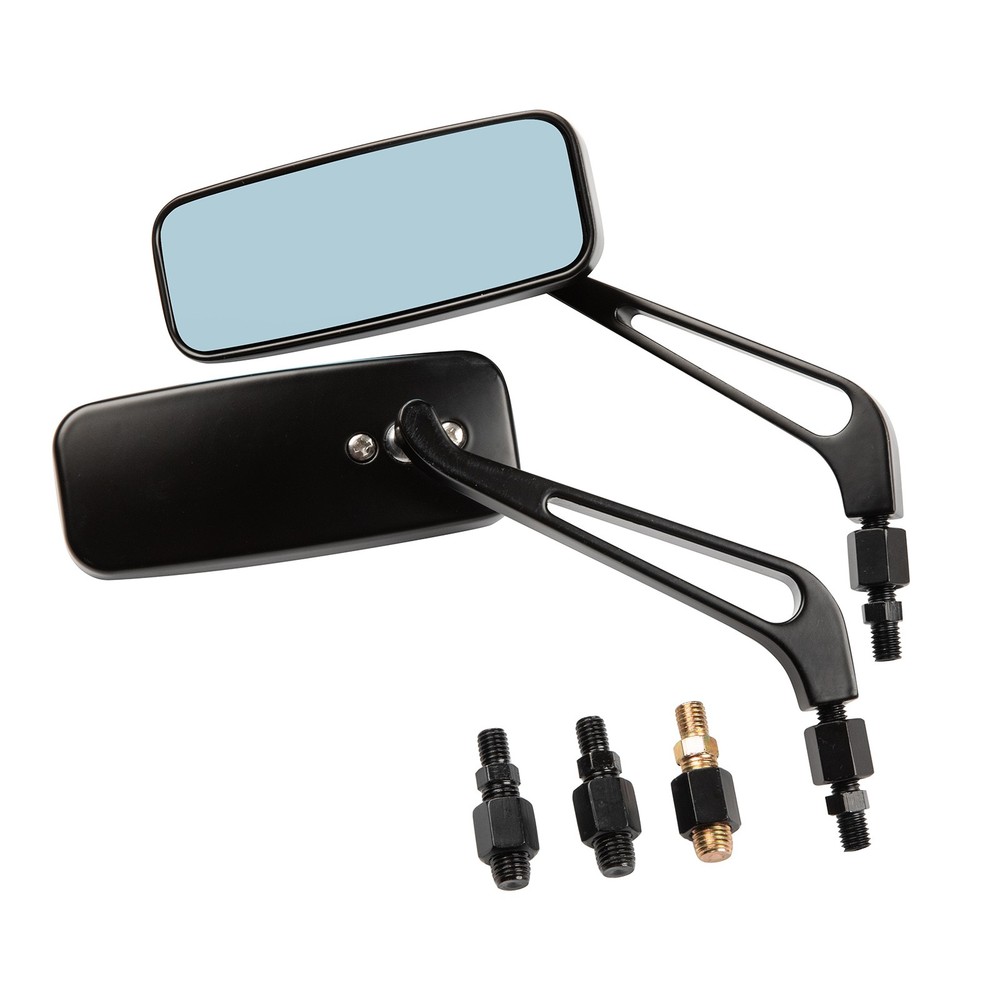 Black US Rectangular Motorcycle Rear View Side Mirrors For Honda Shadow Bobber