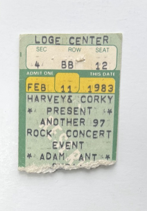 Adam Ant 1983 Ticket Stub from Buffalo, NY- Harvey Weinstein promoter