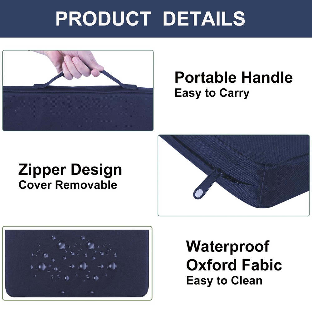 UCOMFEEL Portable Bleacher Seat Cushions with Handle, 2 Medium, Blue - 2 Pack