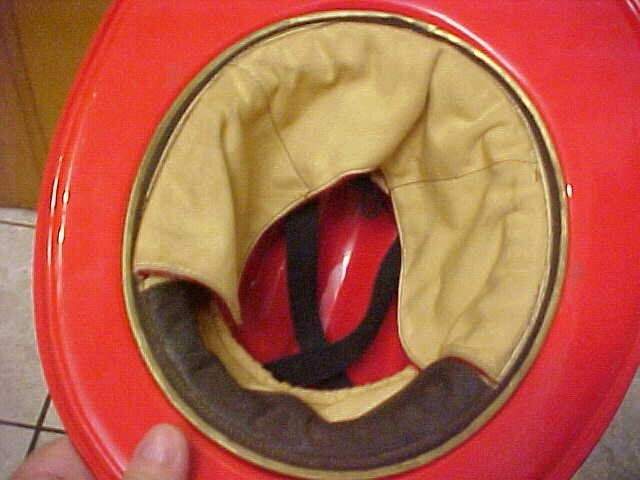 RED FIRE RESCUE HELMET SLIGHTLY USED