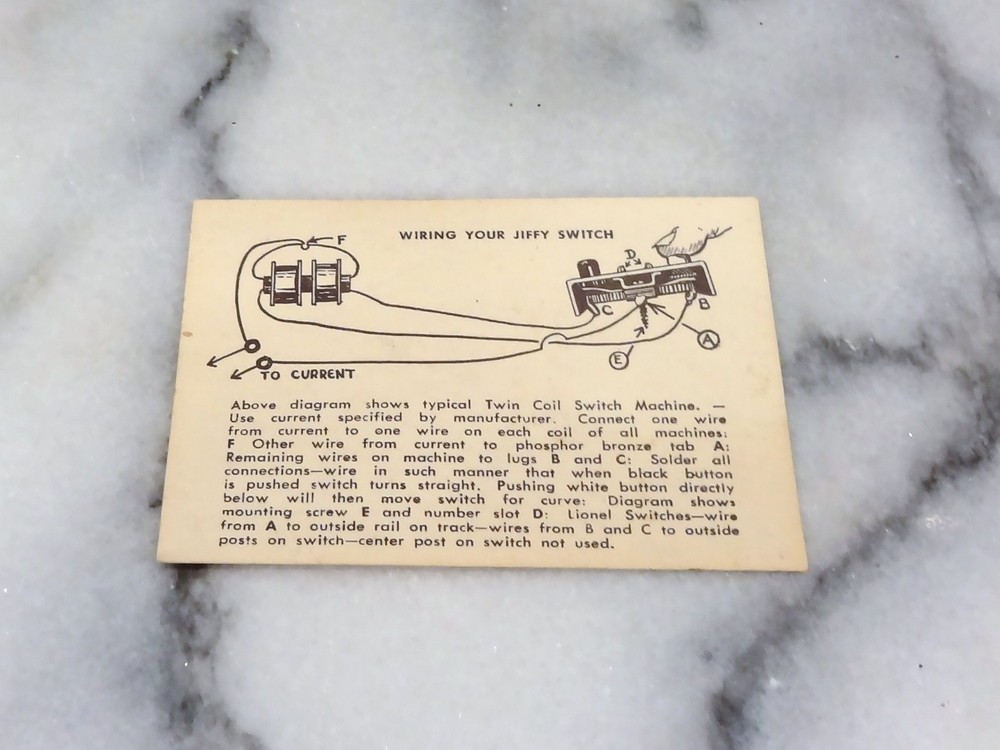 Vintage IDEAL JIFFY SWITCH #T502 Push Button Controls HO Scale Model Trains