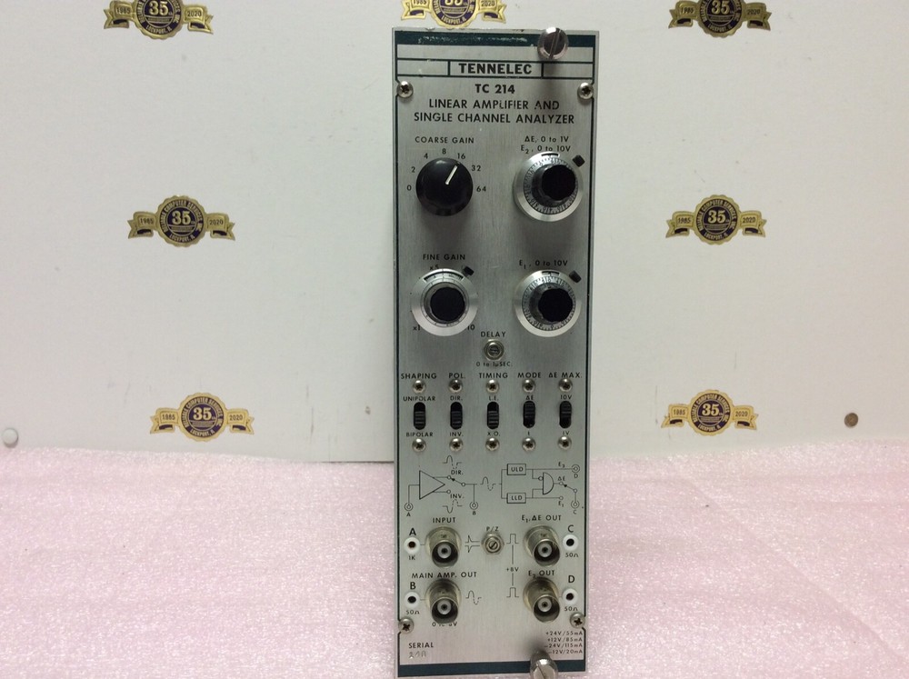 TENNELEC NIM computer module model # TC 214 Linear Amp Single Channel Analyzer