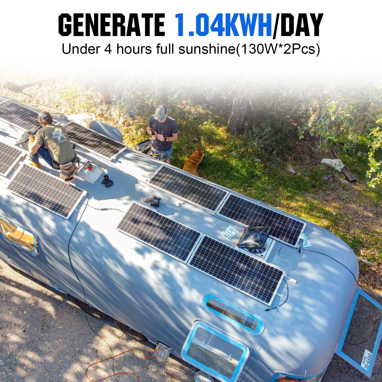 100W 300W Watt 12V Portable Flexible Solar Panel Kit RV Camping Off-Grid Rooftop