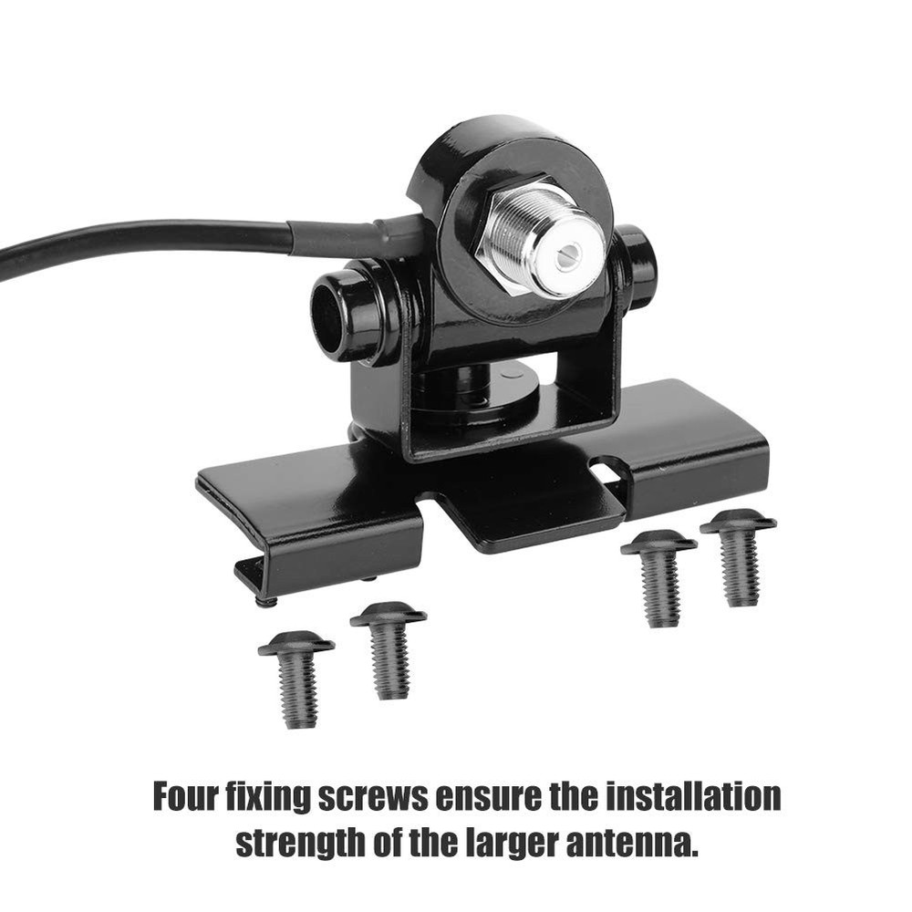 Black Antenna Mount Bracket with No Drill Installation and Adjustable Flexibi...