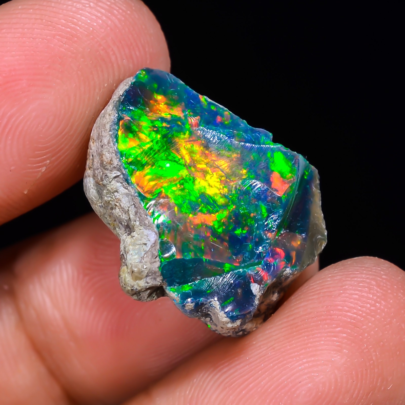 Black Ethiopian Opal Rough, Jewelry Grade Welo Opal Rough, Multi Fire Opal Raw