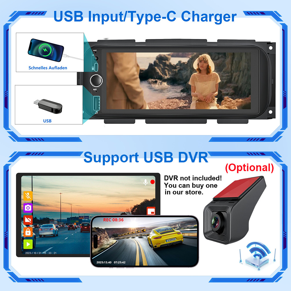 Car Stereo Radio For 2002-2005 Dodge Ram 1500 2500 3500 Android 14 Carplay GPS