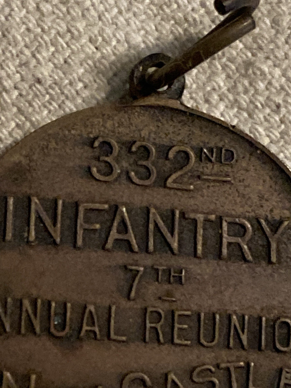 WWI US AEF ITALY 332ND INFANTRY 1928 Annual Reunion Medal New Castle PA Veteran