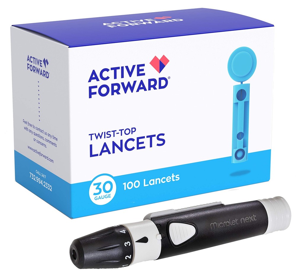 Microlet Lancing Device + 100 Active Forward 30g Lancets 101 Piece Set