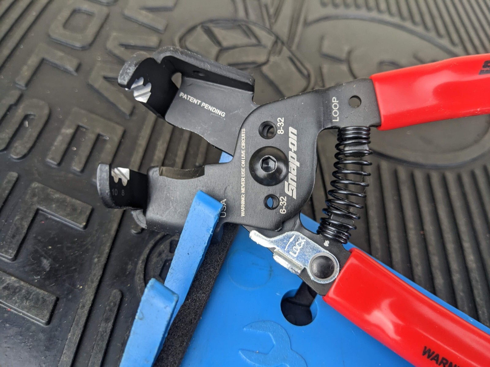 #bf266 Snap-on Tools USA RED Soft Grip 7" Inline Wire Stripper / Cutter PWCHHD7