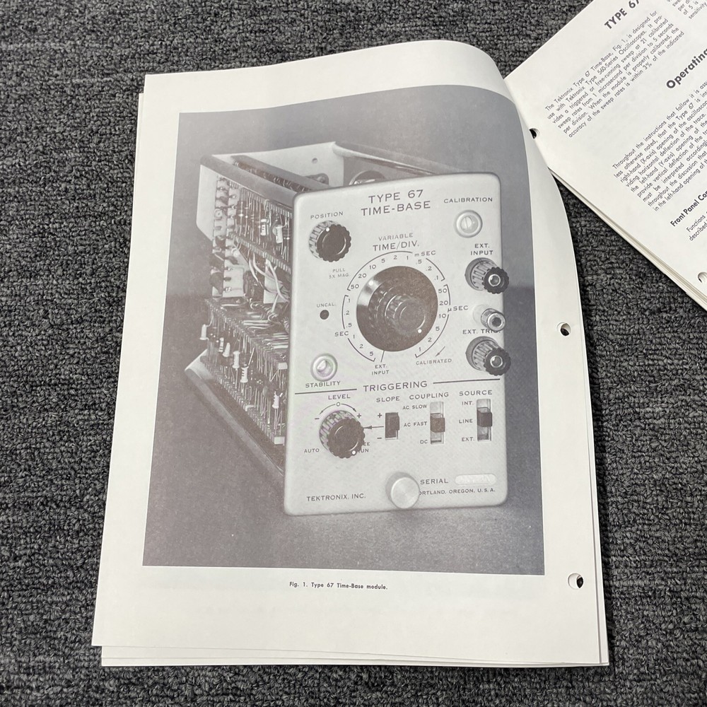 Tektronix Type 67 Time-Base Instruction Manual 070-267