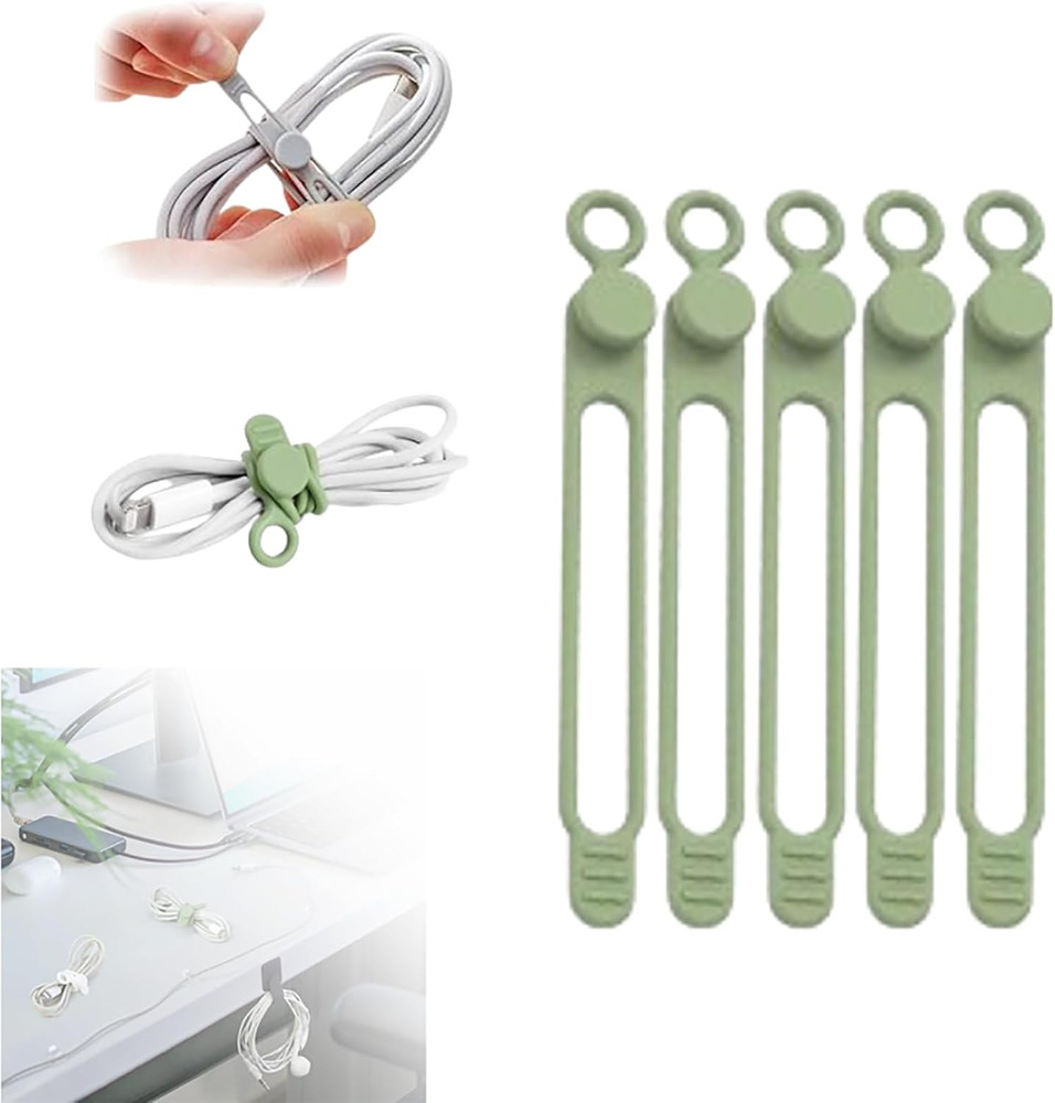 Silicone Cable Ties, New Data Cable Organizer Silicone Cable Ties Reusable Cable