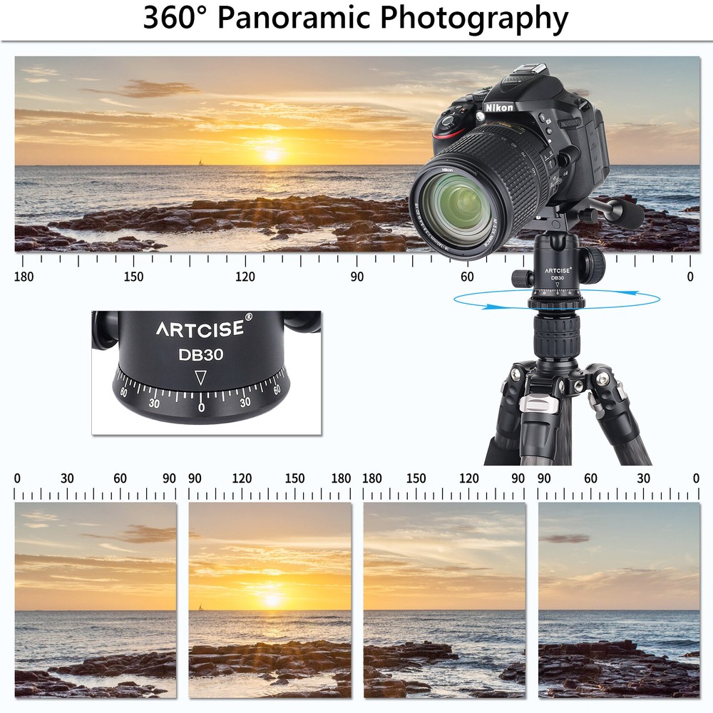ARTCISE Fluid Video Head Camera Tripod Head Ball Head Mount Panoramic Head