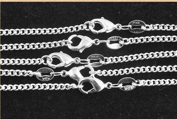 Wholesale 10pcs 925 Sterling Solid Silver Plated 2mm Curb Chain Necklace 16"-30"