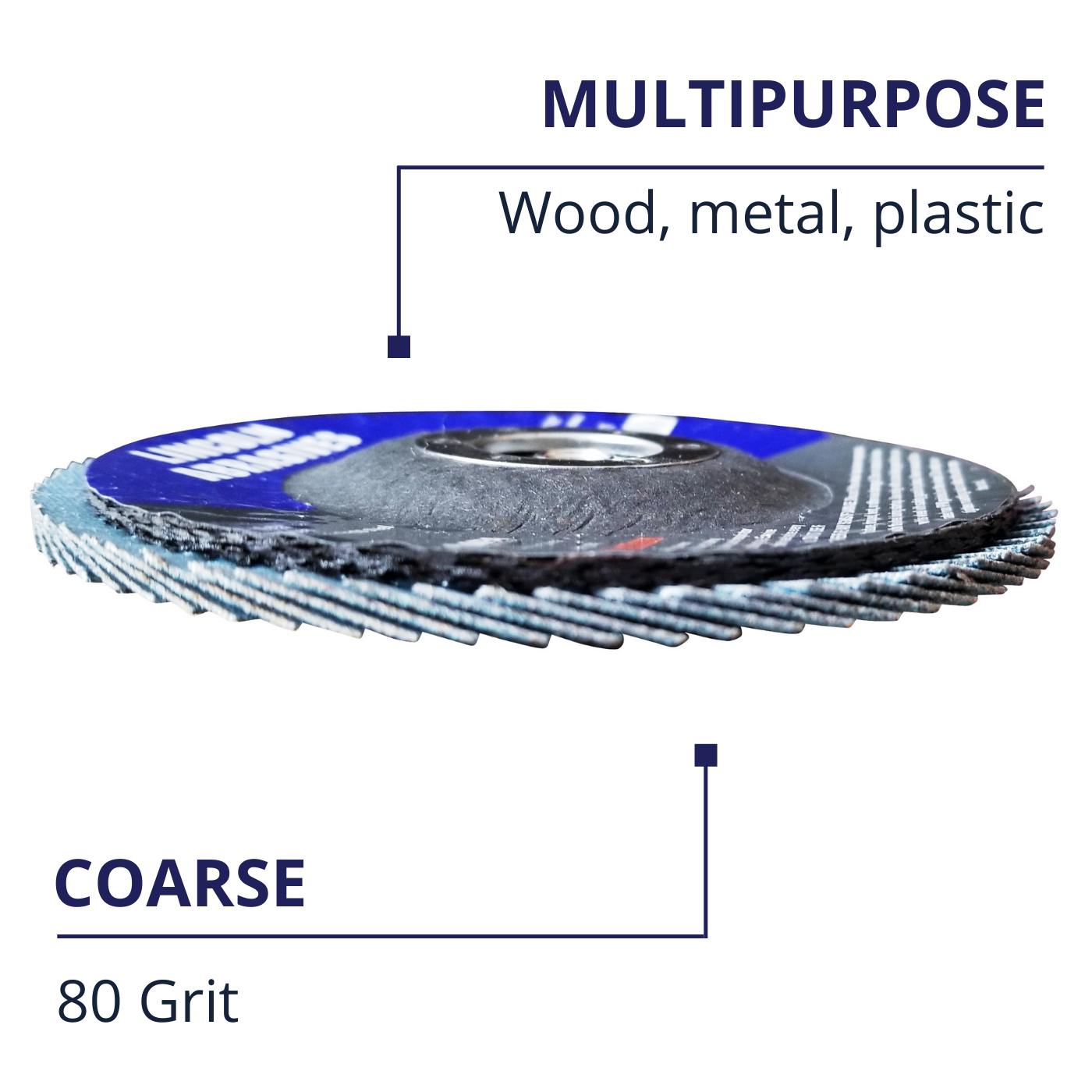 100 Pack Flap Discs 80 Grit 4.5" x 7/8" Grinding Sanding Wheels Disc Zirconia