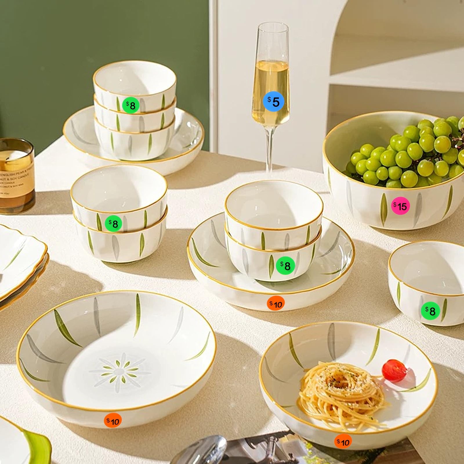 AZUREAL 3072 Piece 16 Sheet Price Stickers, 3/4 inch diameter, Colorful