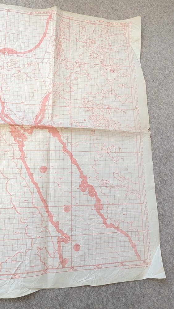 Original WW2 War Office Aeronautical Plotting map - Egypt 1945
