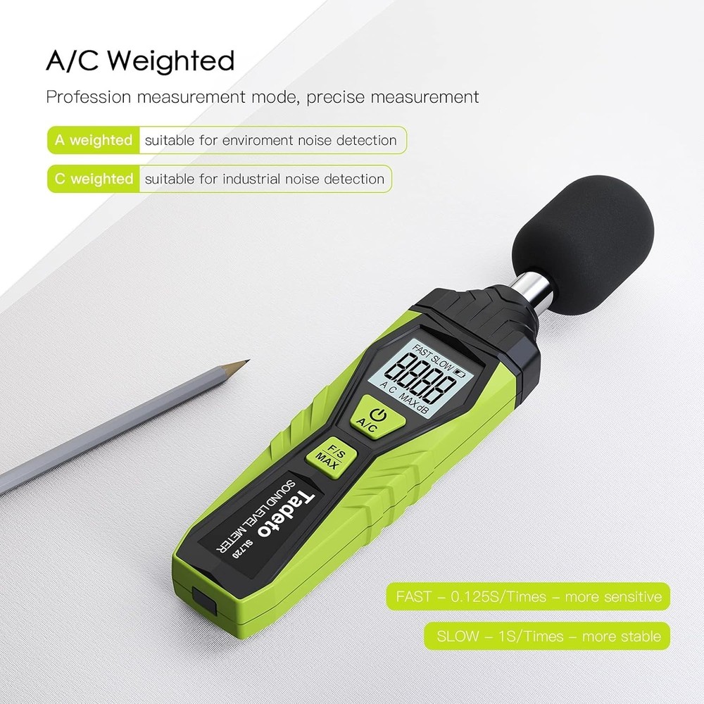 Professional Decibel Meter A/C Weighted Portable