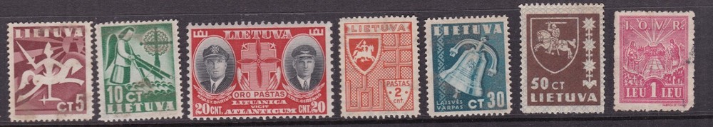 LITHUANIA  ^^^^^^^^x7 older  Hinged * used   @@  dco  4190lith