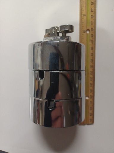 Set x 3 Martian Stacking Chrome Ashtrays & Lighter Not Tested
