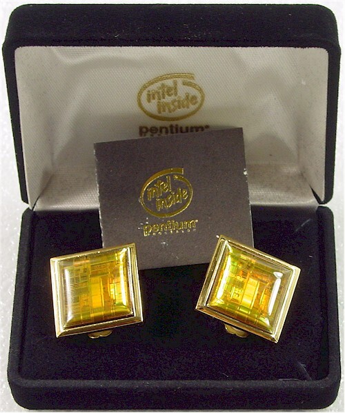 Vintage Intel Pentium Processor Chip Cuff Links Set (1994) - NOS!
