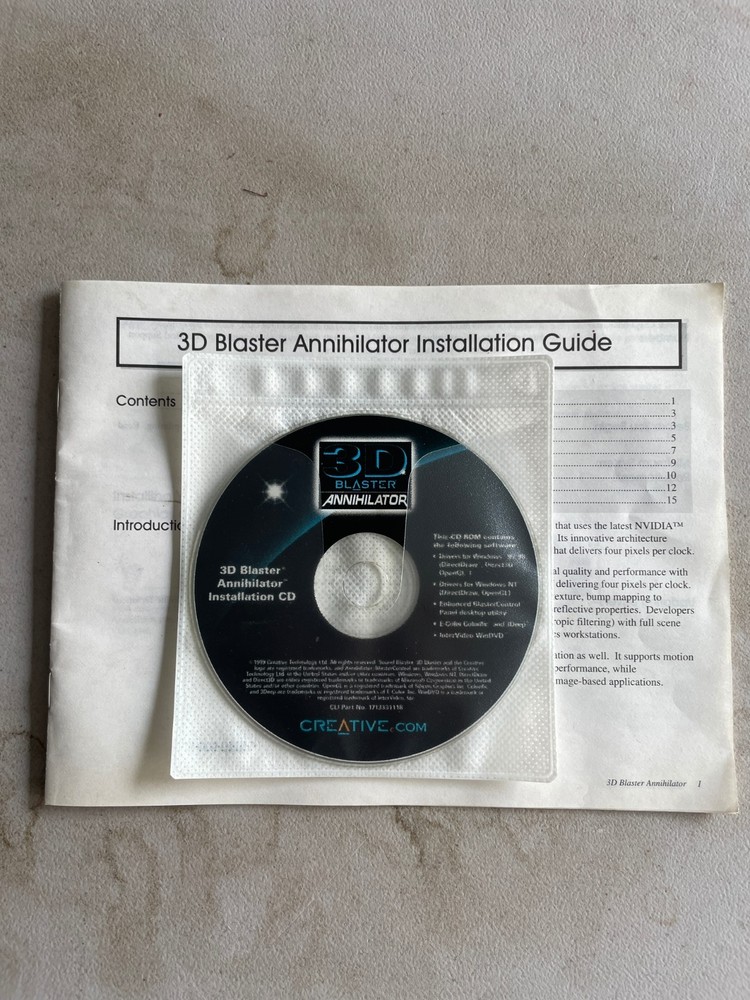 3D Blaster Annihilator Manual and CD