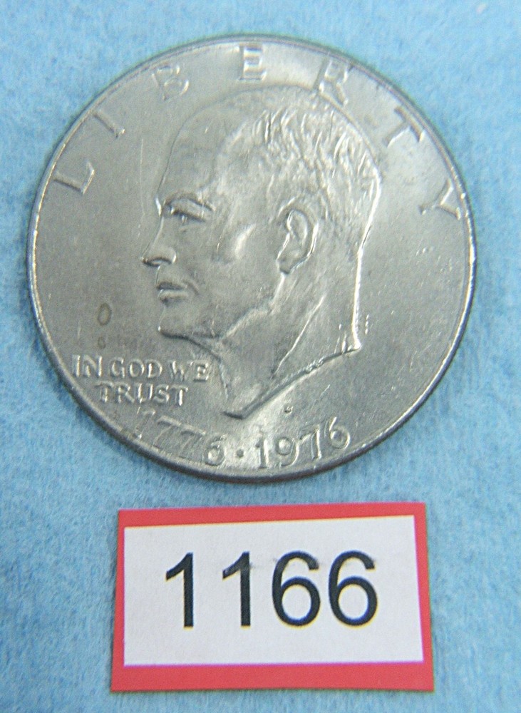 1776-1976-D Eisenhower Silver Dollar with error - mint mark filled in error