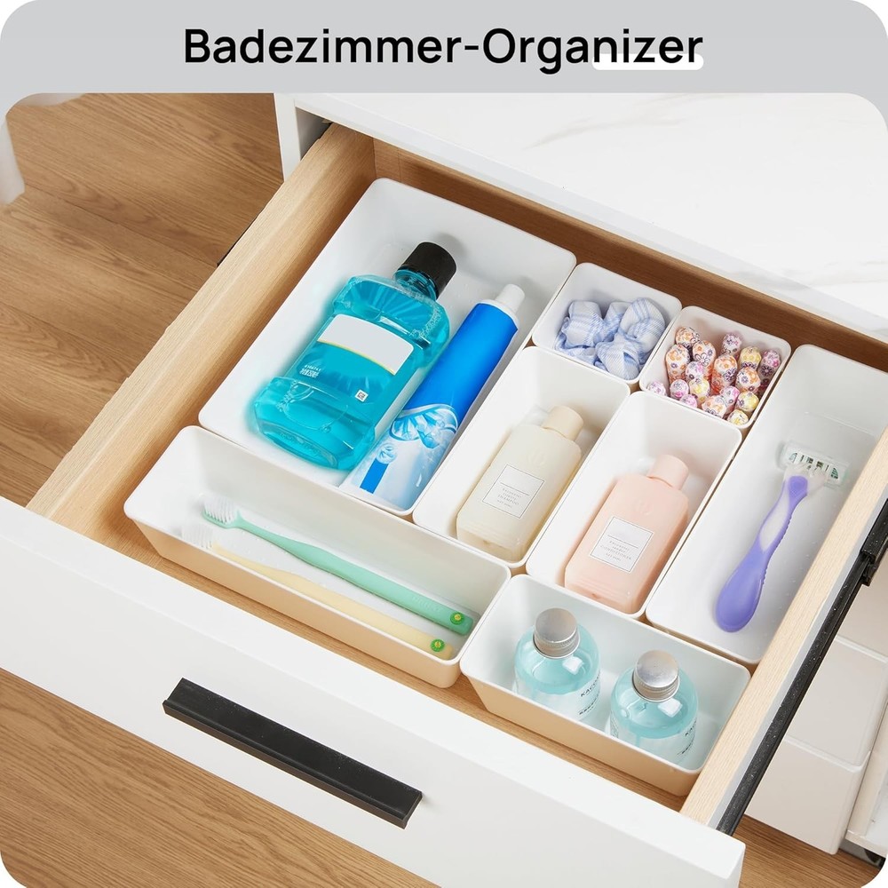 25-Piece Plastic Drawer Organizers - Clear Stackable Bins for Versatile Storage