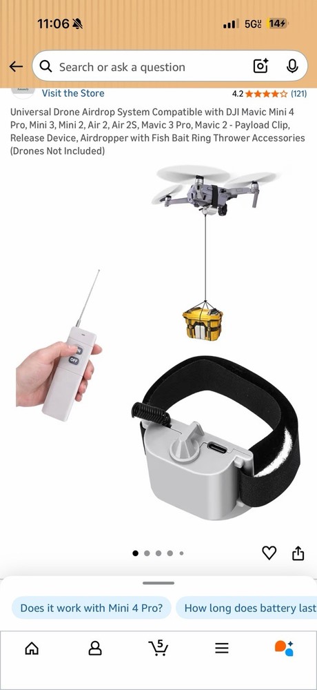 Universal Drone Airdrop System - payload airdrop release device with hook, ai...