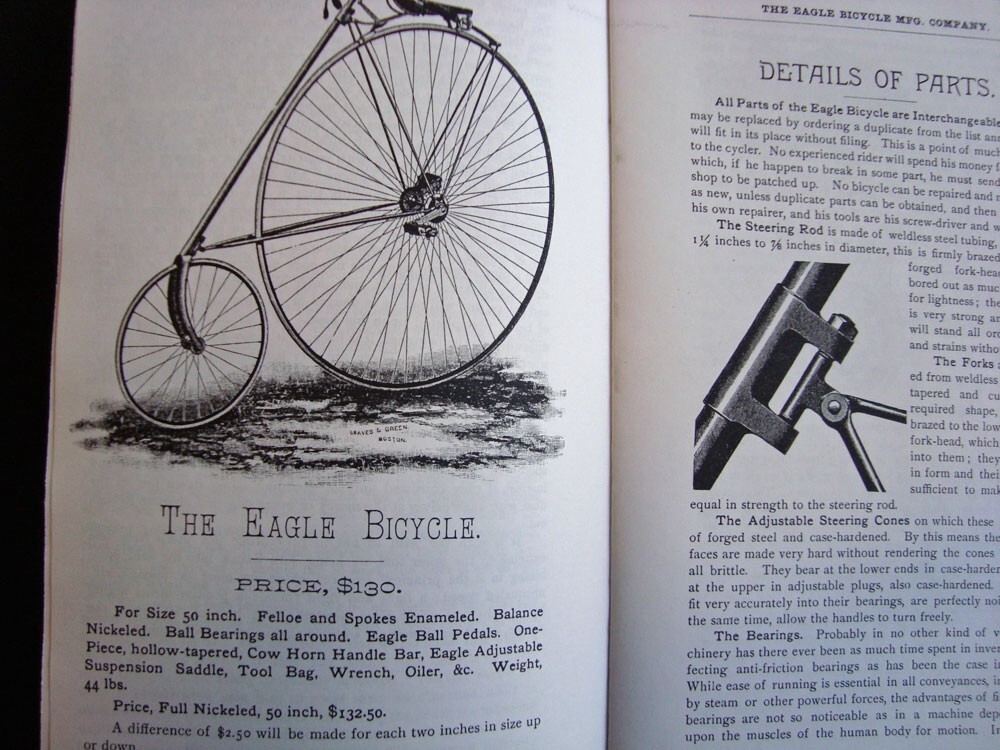 1890 EAGLE BICYCLE Manufacturing Co CATALOG of antique BIKES brochure