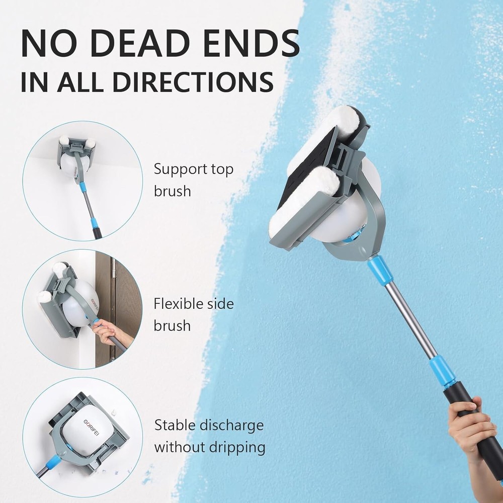 Automatic Paint Roller Kit, 8-Inch Ejection Paint Roller Brush with 1.2L Bucket
