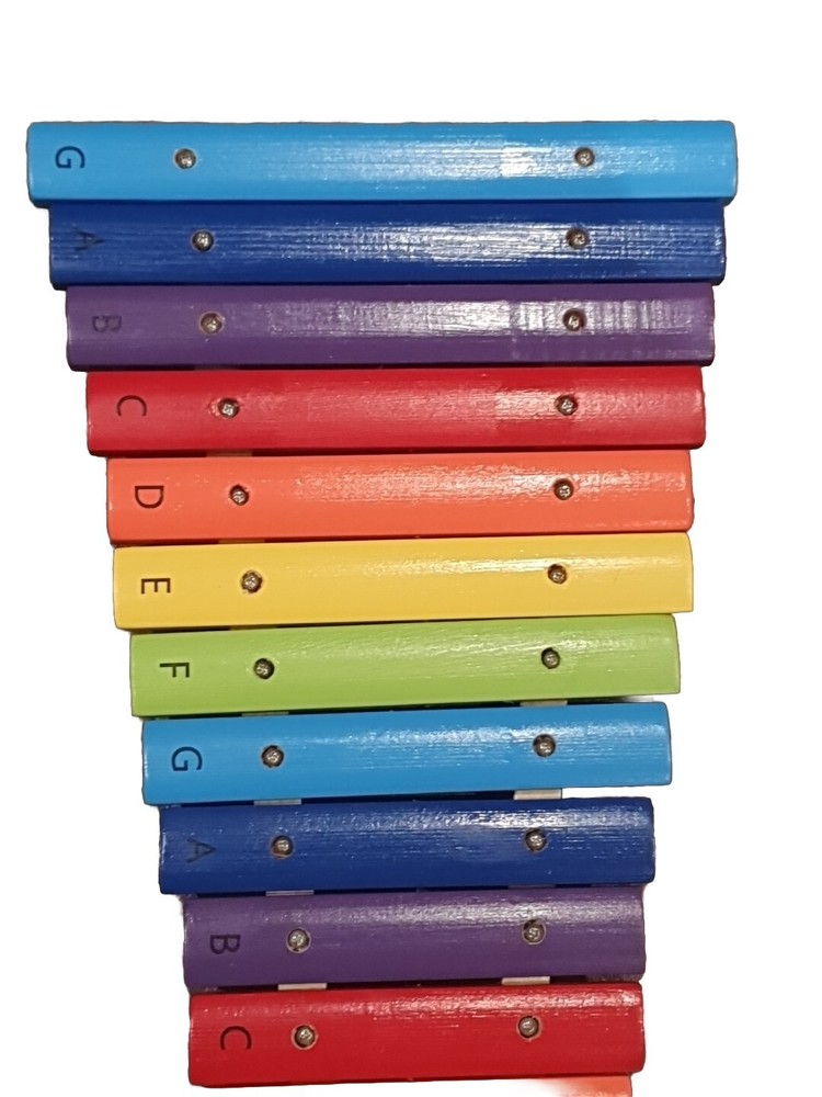 Rainbow Xylophone 15 Note, Two Octaves G-G Colour-Coded with Beaters - A-Star