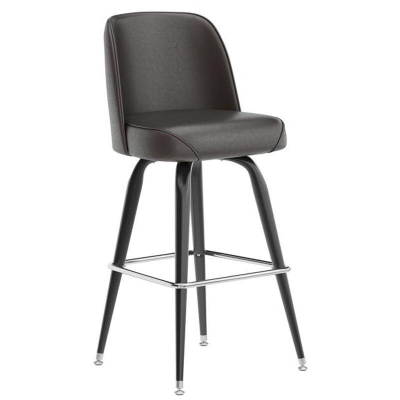 Bucket Seat Oval Bar Stool - Black