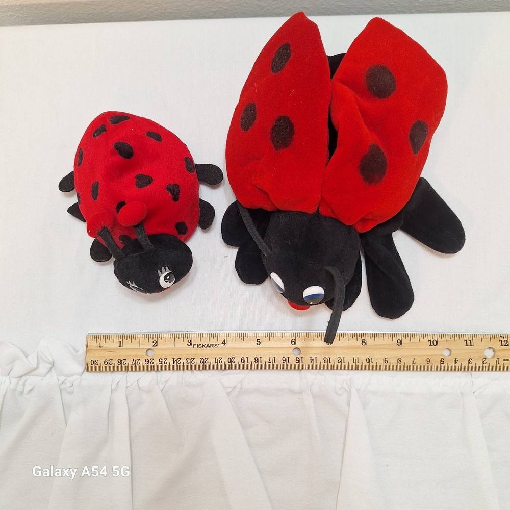Ladybug Hand Puppet Plush Creations 1993 And Small Plush Ladybug Stuffins 1998
