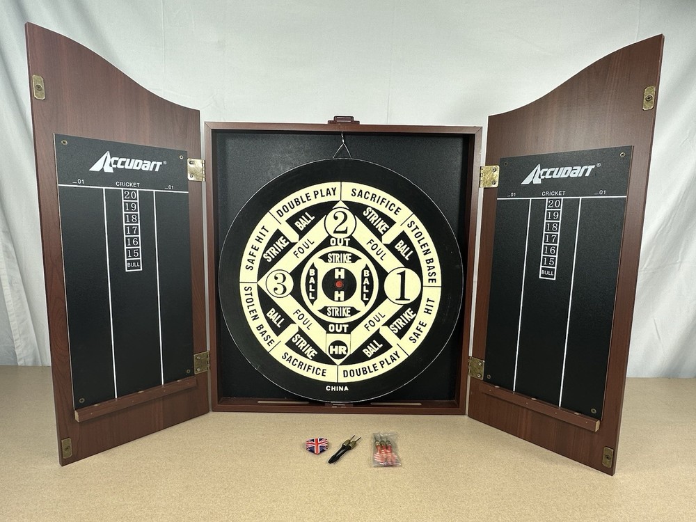 Accudart Solid Wood Classic Dartboard Cabinet Set