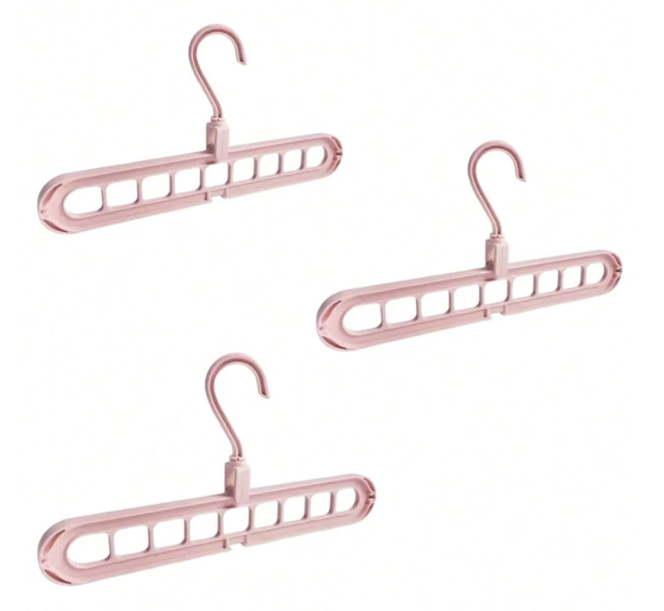3PCS 9-Hole Closet Organizer Rack - Space Saving Hangers for Shirts & Suits