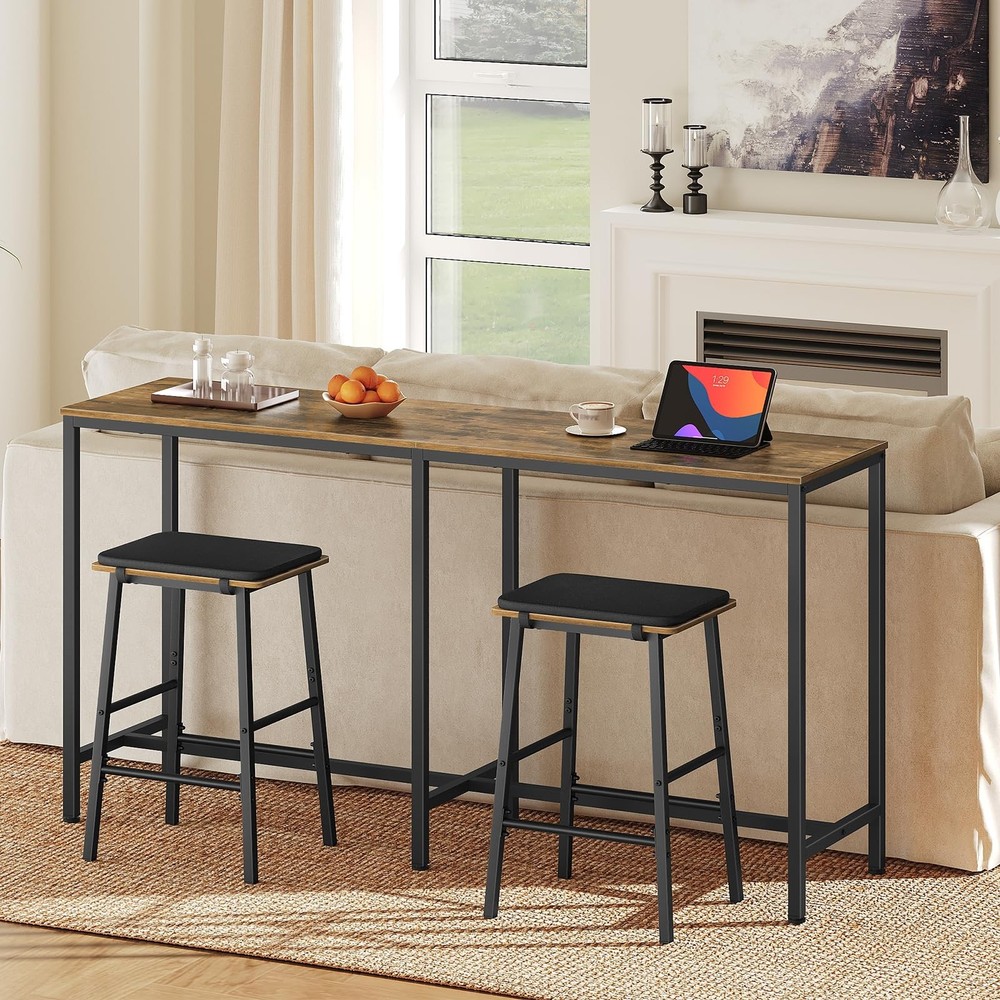 63" Long Bar Table, Counter Bar Height Table, High Top Table, Rectangular Bar...