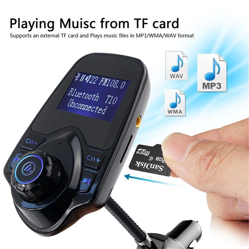 Car Kit MP3 Audio Player Speakers Wireless FM Modulator FM Transmitter Bluetooth