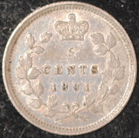 1891 Canada 5 Cents AU