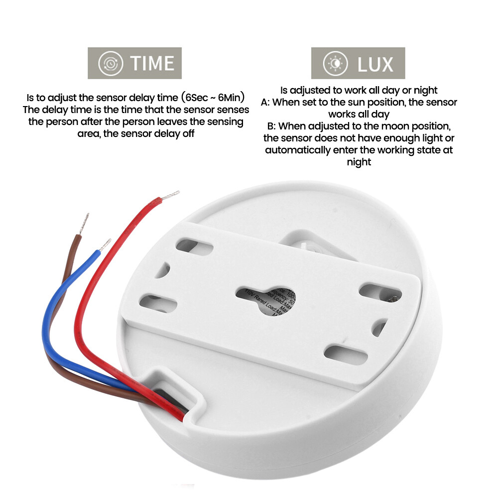 AC85-265V Infrared PIR Motion Induction Sensor Switch For LED Ceiling Light