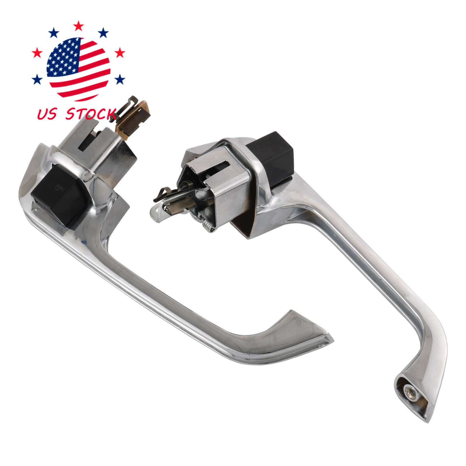 Set 2× Chrome Outer Outside Exterior Door Handle Pair for Chevy GMC Pickup Truck