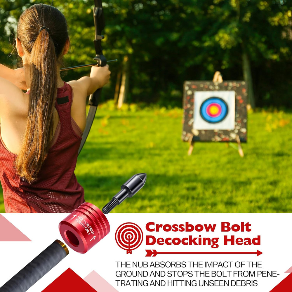 2 Pack Crossbow Bolt Decocking Head, Decocking Point Crossbow Arrow Release Tip