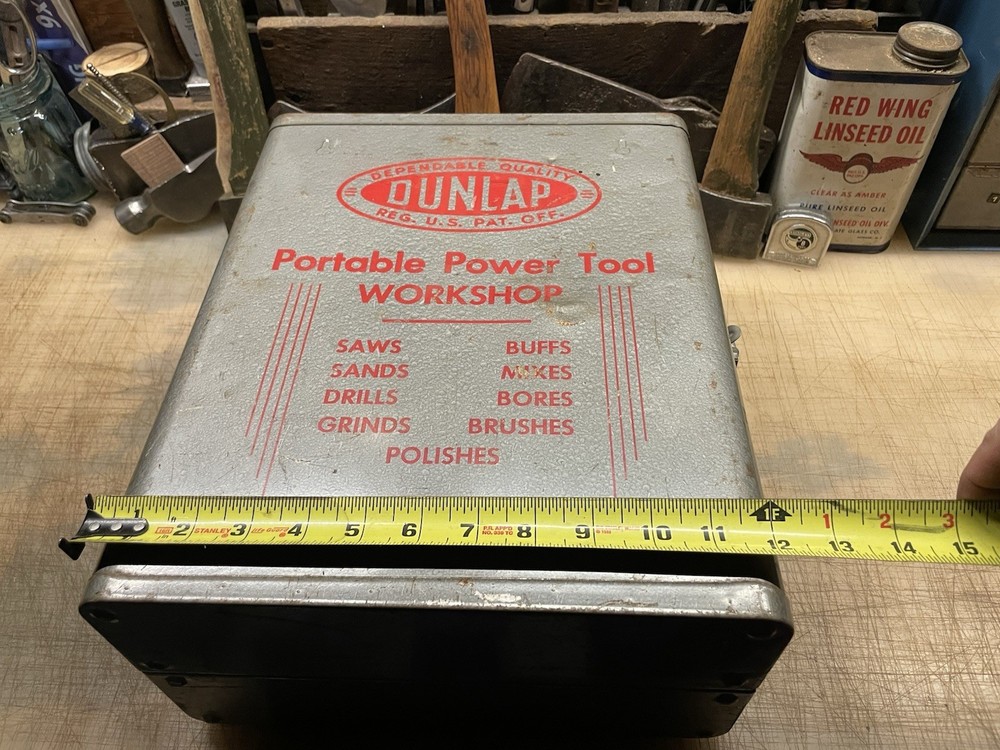 Vintage Dunlap Tool Box - Portable Power Tool Workshop Tool Box