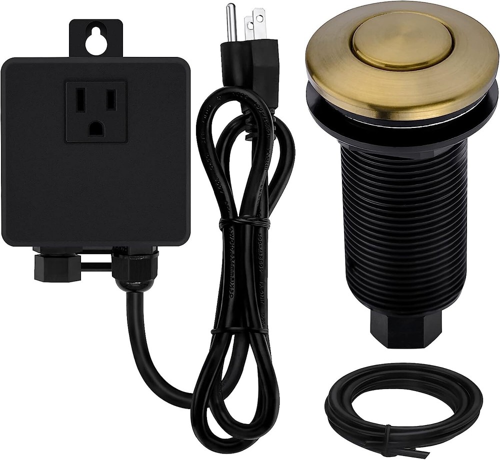 SINKINGDOM SinkTop Garbage Disposal Air Switch Kit with Long Button, Bronze