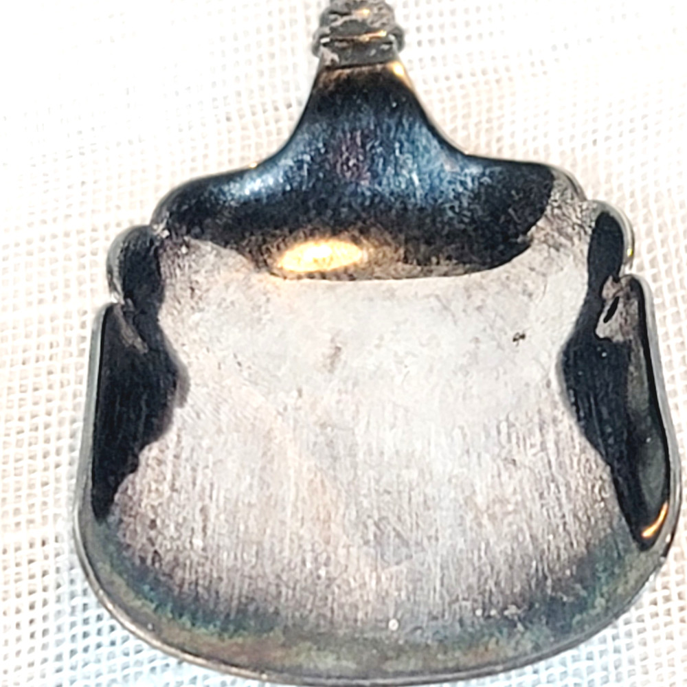 Exquisite EPNS Silverplated Enamel Spoon Cabot Tower St Johns Newfoundland Vtg