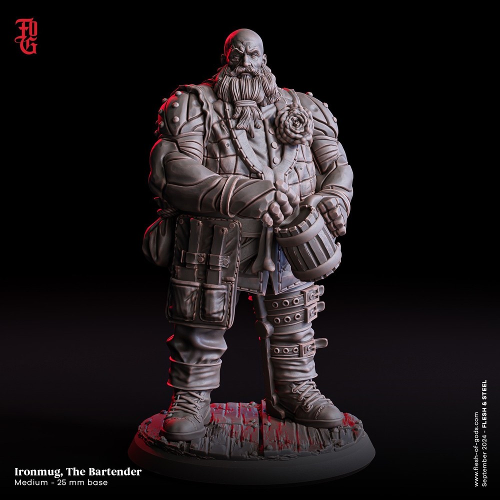 DnD Ironmug Bartender Mini 32mm Scale