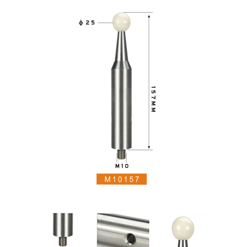 25mm Diameter M10 Thread 157mm Lengh CMM Precise Calibration Sphere Ceramic Ball
