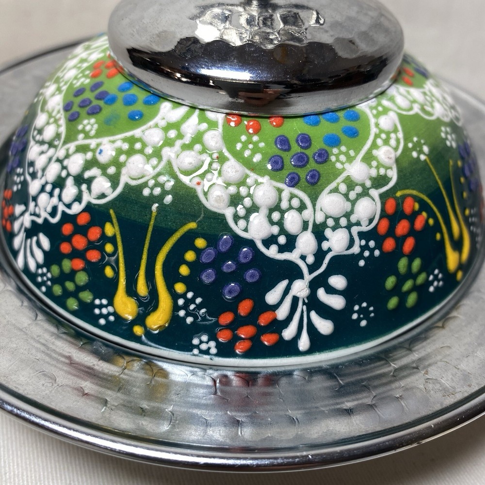 Handpainted Ceramic & Metal Candy Dish Ramadan