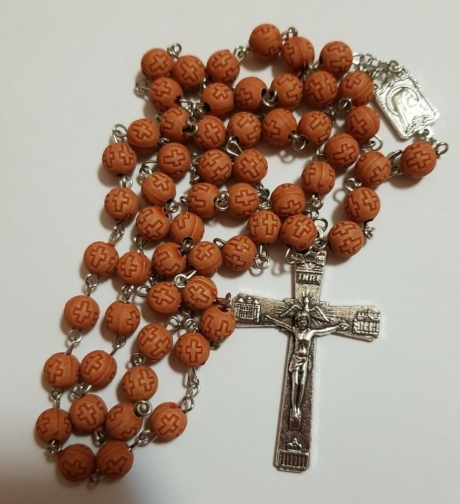 CHRISTIAN CATHOLIC ROSARY SILVER PLATED FROM ITALY